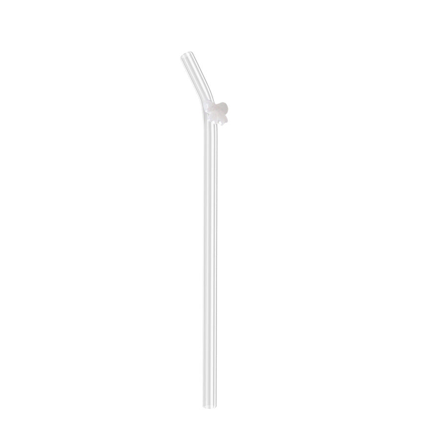 Wholesale Colorful Bow Transparent Borosilicate Glass Straws